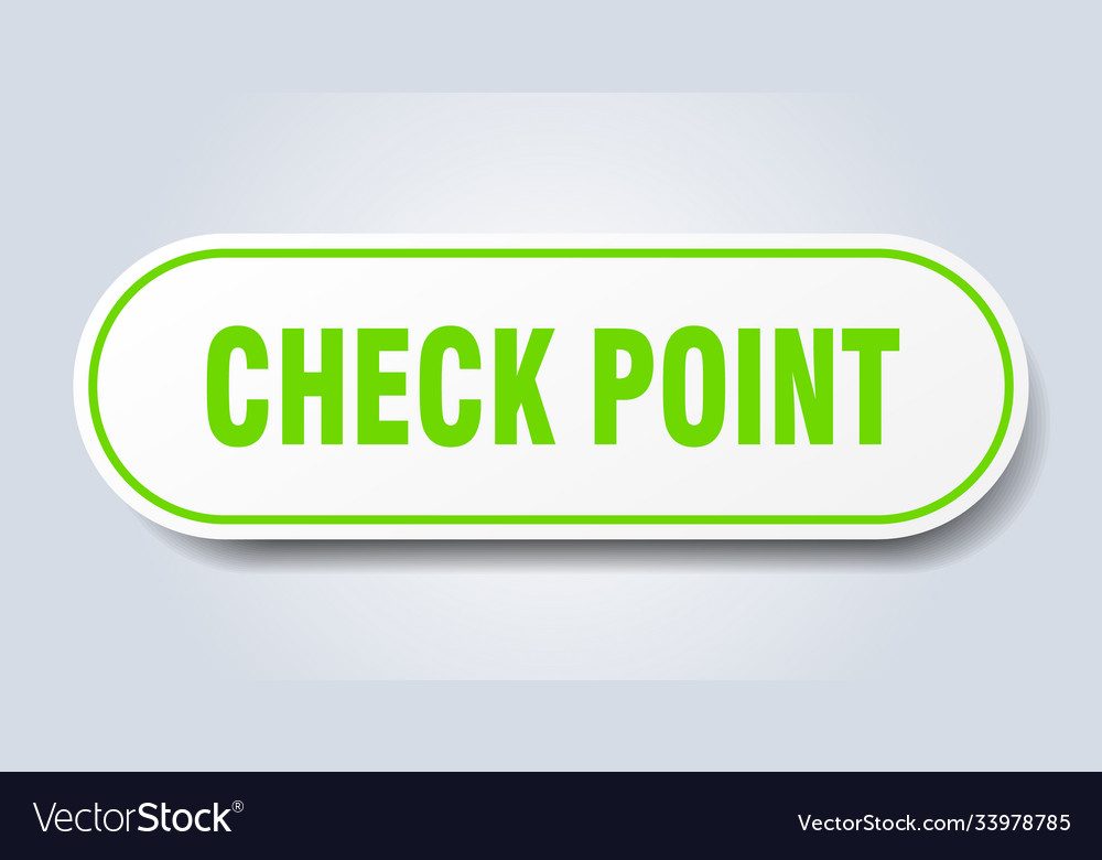 Check point sign rounded isolated button white