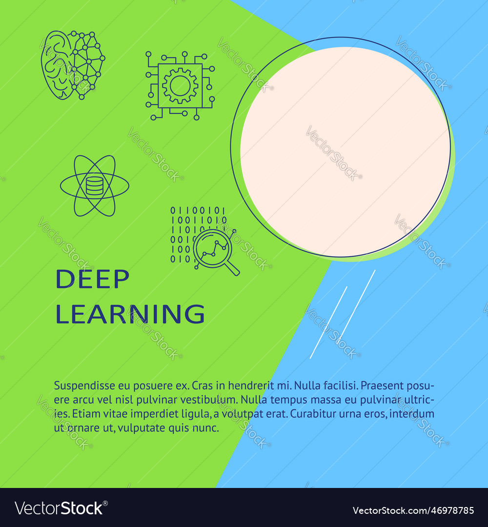Deep learning banner with place for text vector image Deep learning banner with place for text