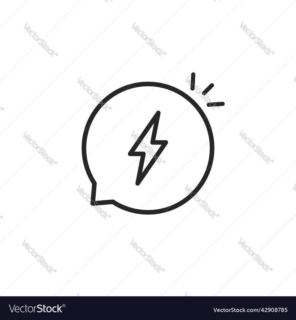 Flash in thin line bubble like dispute vector image Flash in thin line bubble like dispute