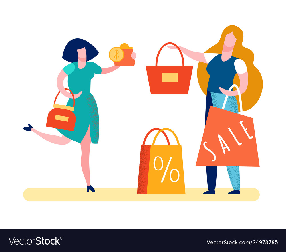 Happy customer paying money Royalty Free Vector Image