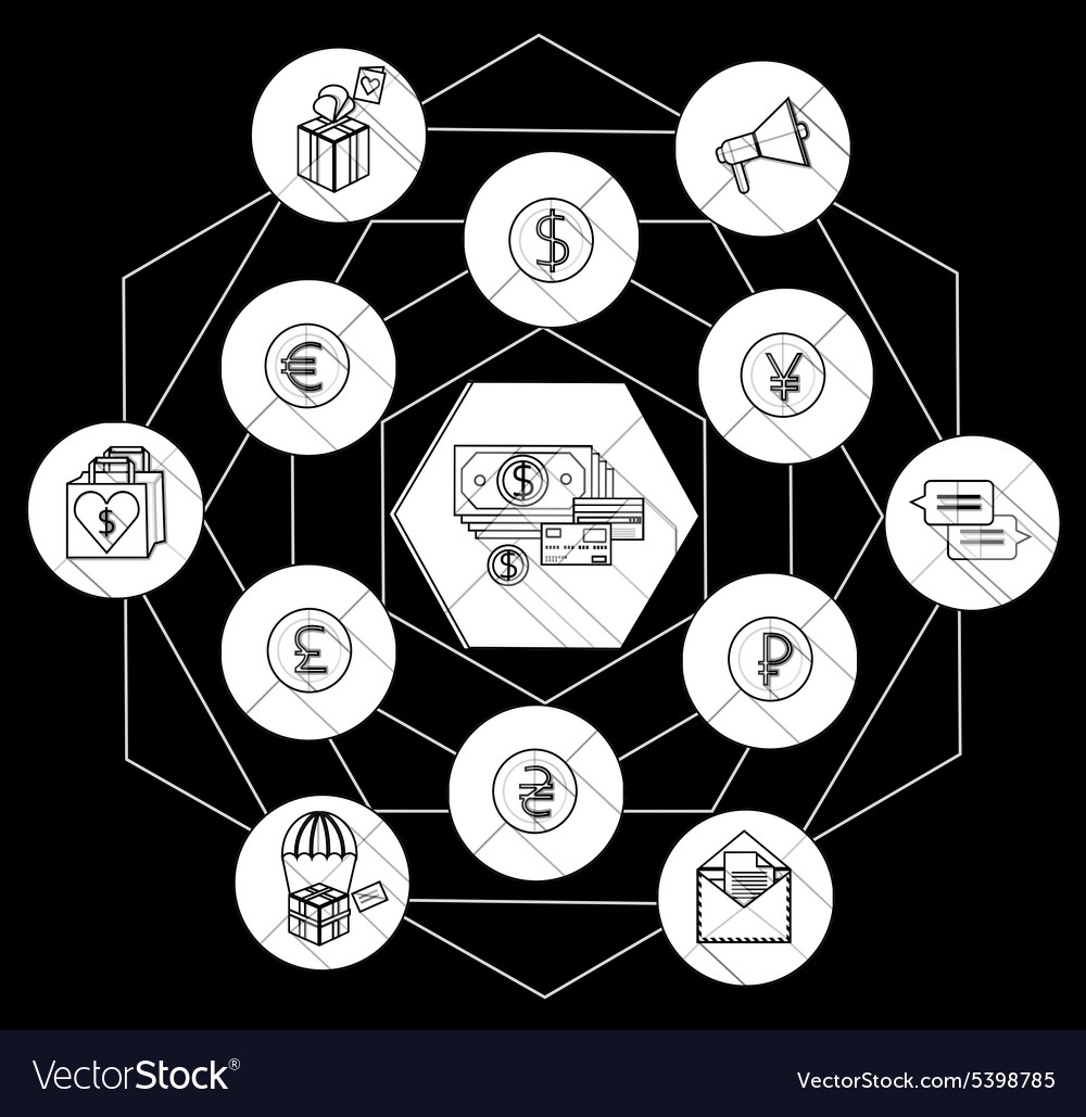 Money flat icon set for web and mobile application