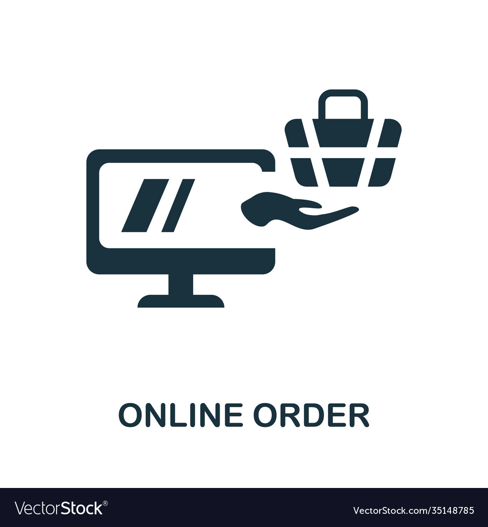 Online order icon simple element from delivery