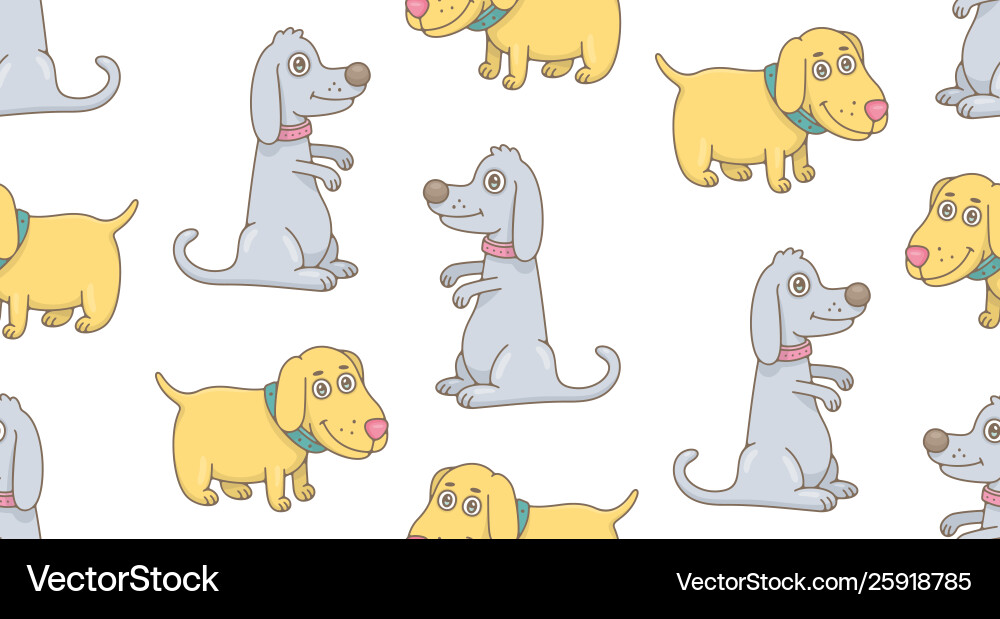 Seamless pattern with dogs Royalty Free Vector Image