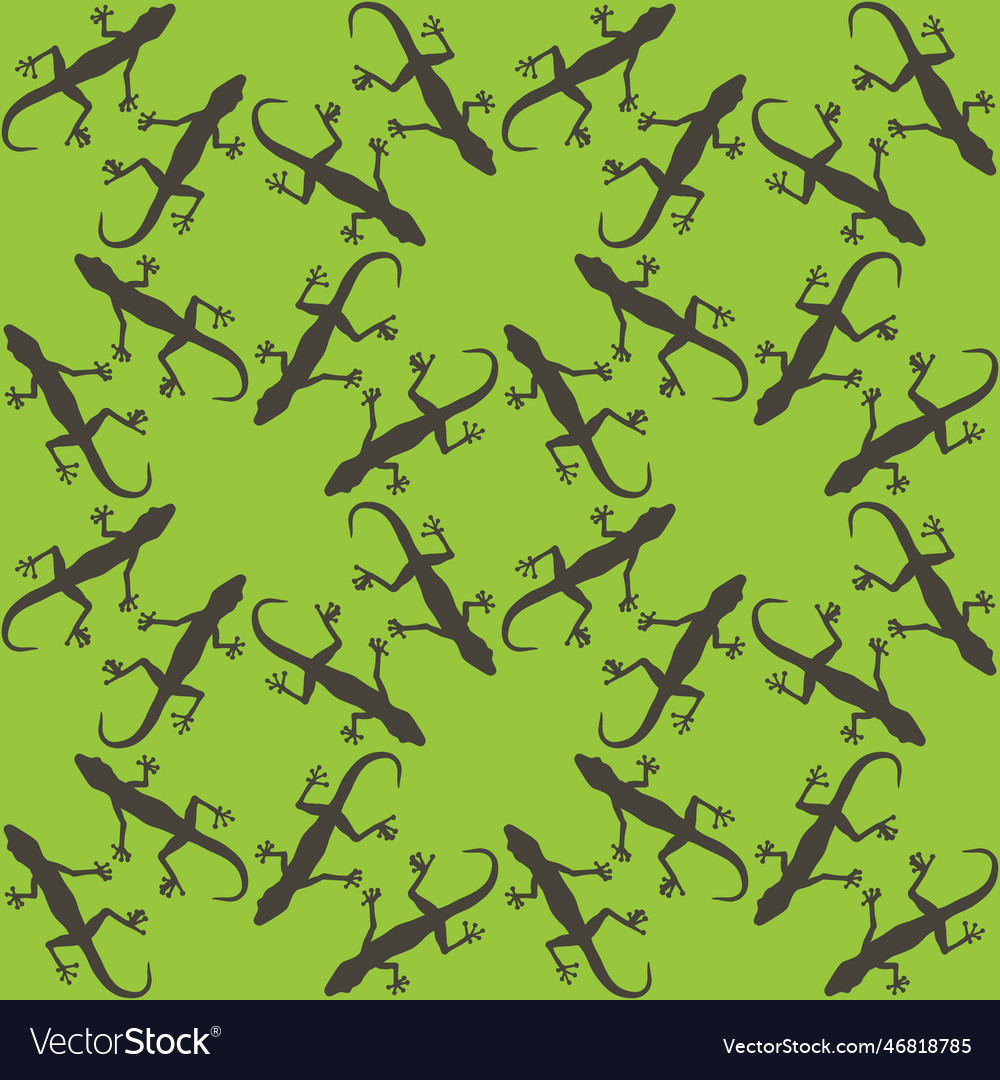 Seamless pattern with gecko lizards endless