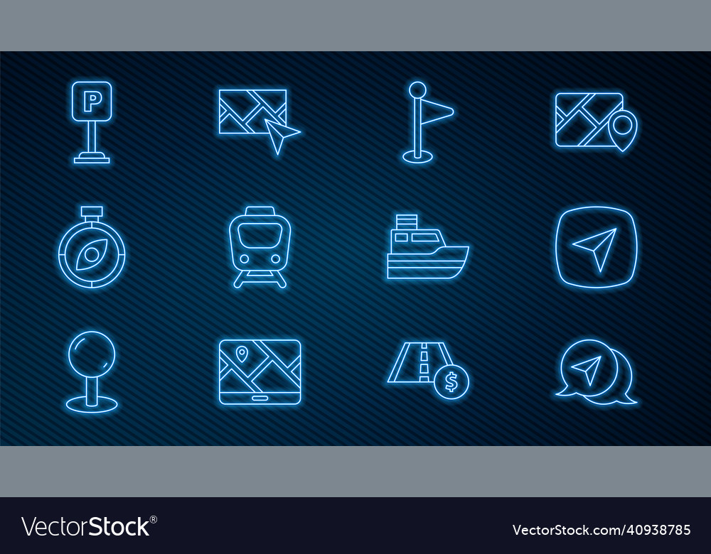 Set line infographic of city map navigation vector image Set line infographic of city map navigation