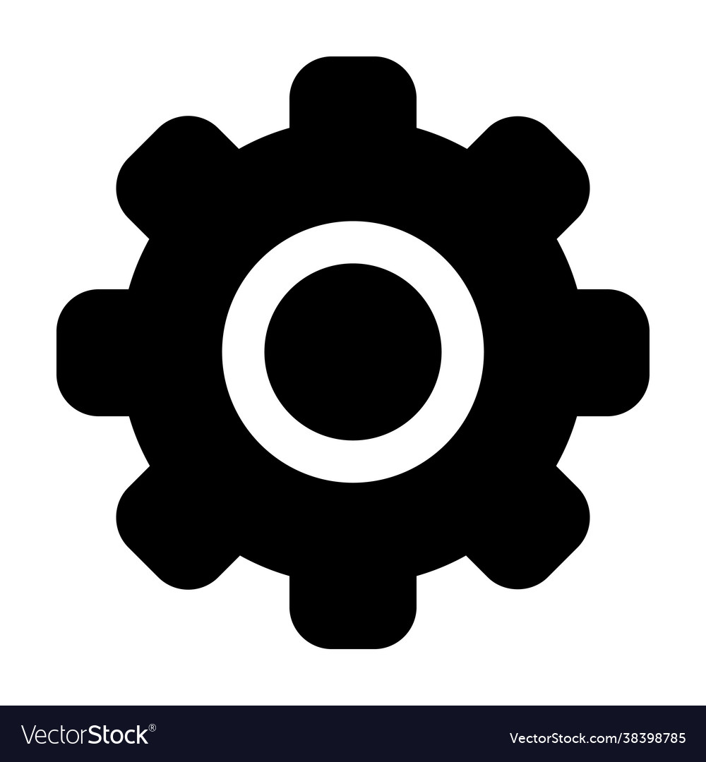 Setting icon in solid style for any projects vector image Setting icon in solid style for any projects