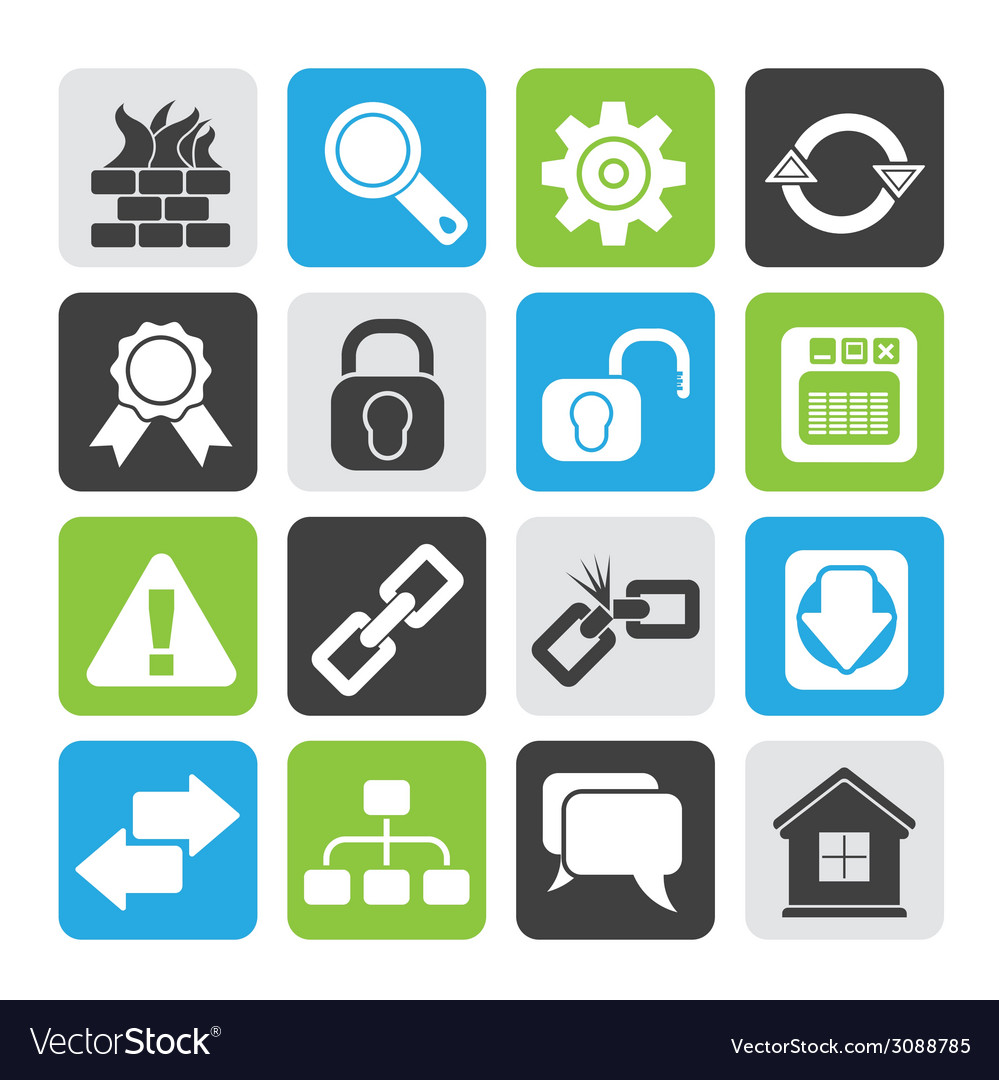 Silhouette internet and web site icons