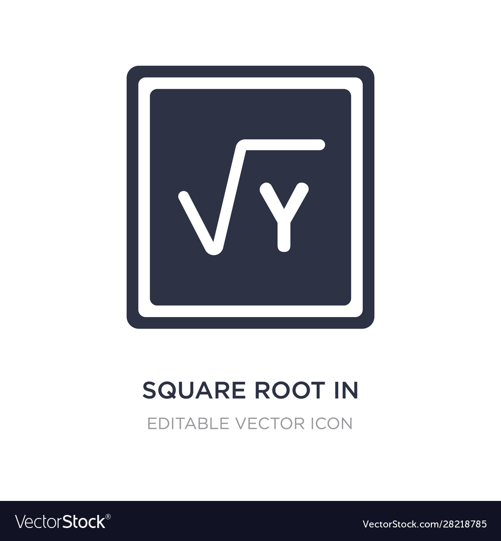 Square root in class icon on white background