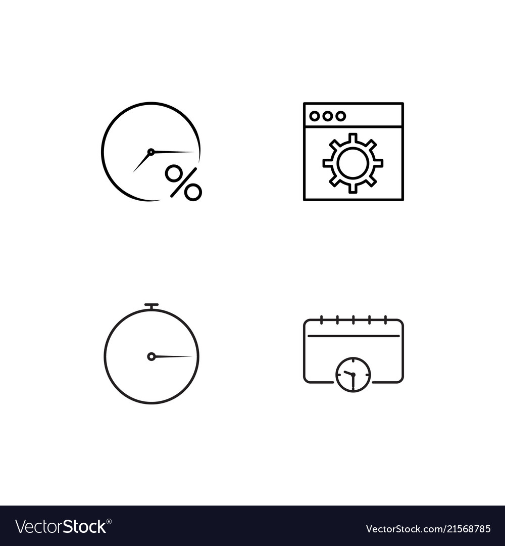 Time linear icons set simple outline