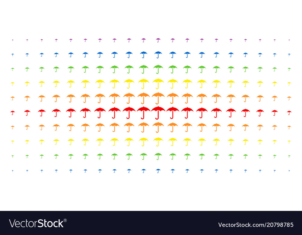 Umbrella spectrum halftone array Vector Image Umbrella spectrum halftone array