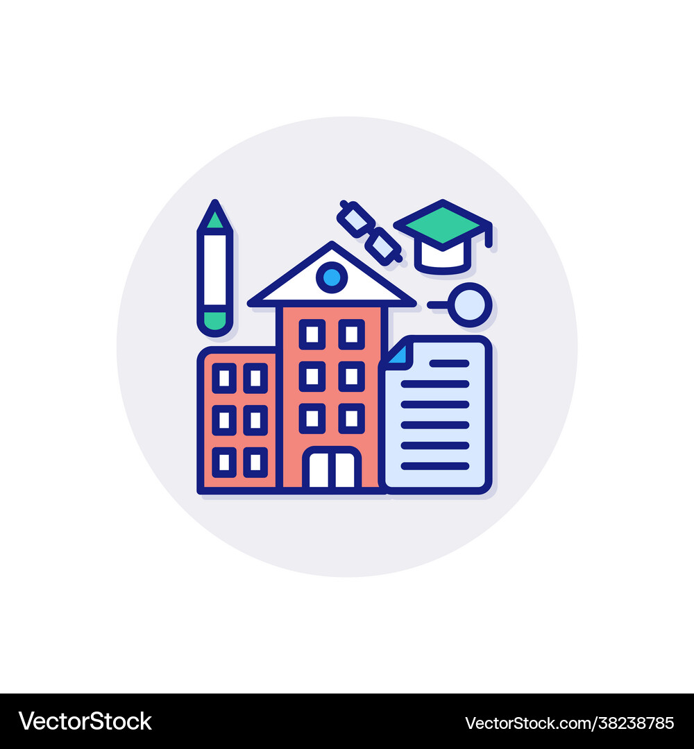University and graduation icon in logotype Vector Image