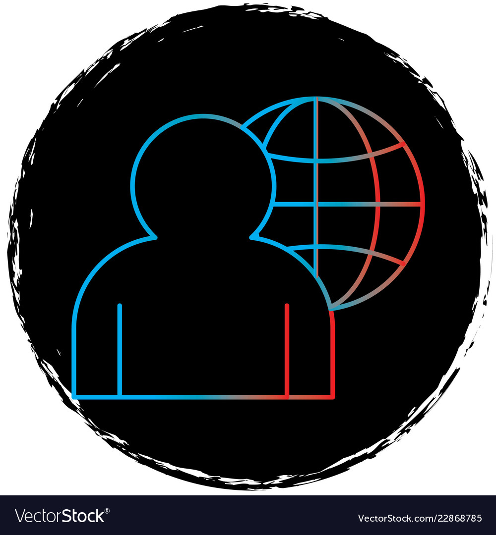 User icon in creative design with elements