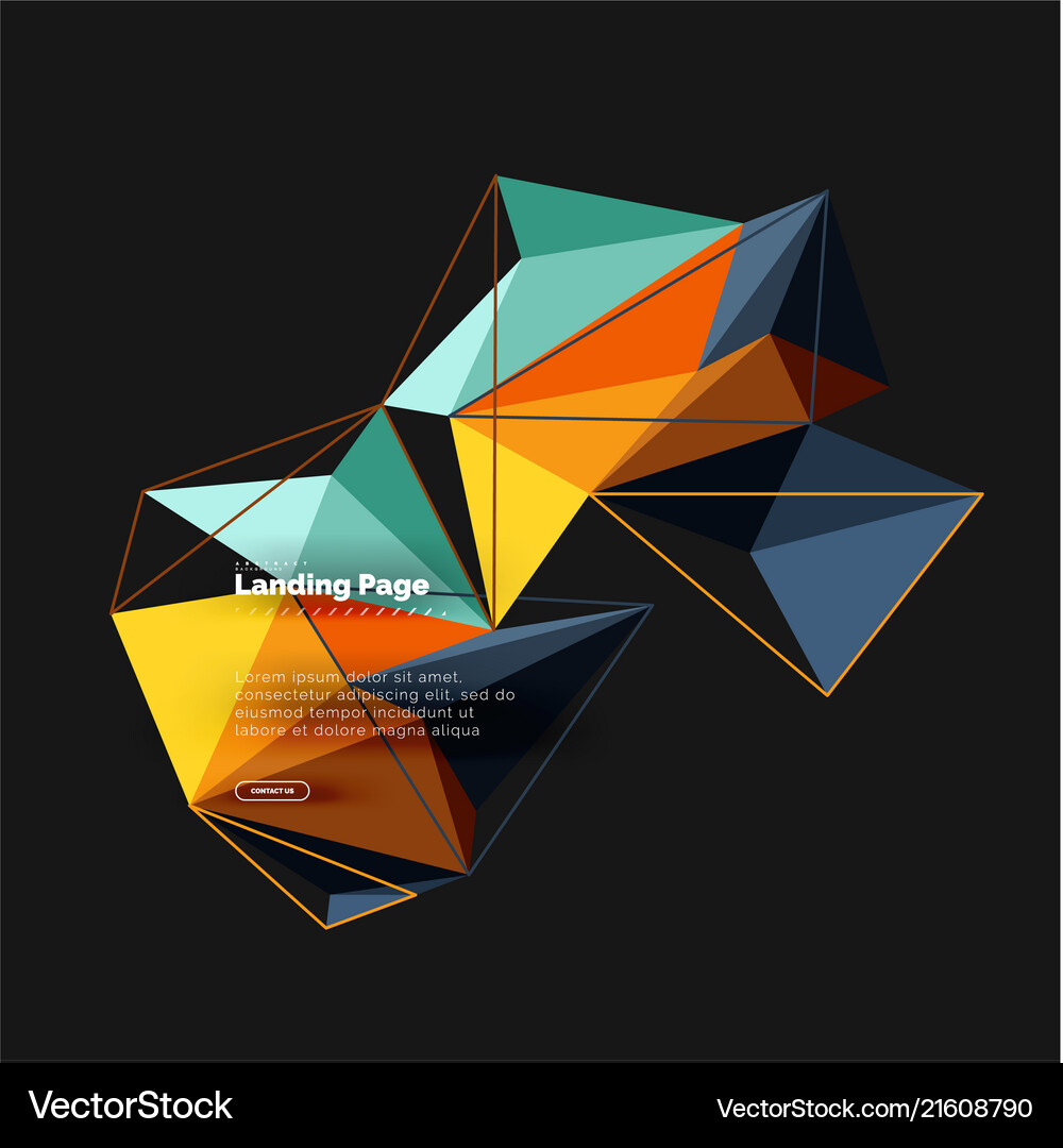 3d triangle abstract background polygonal Vector Image
