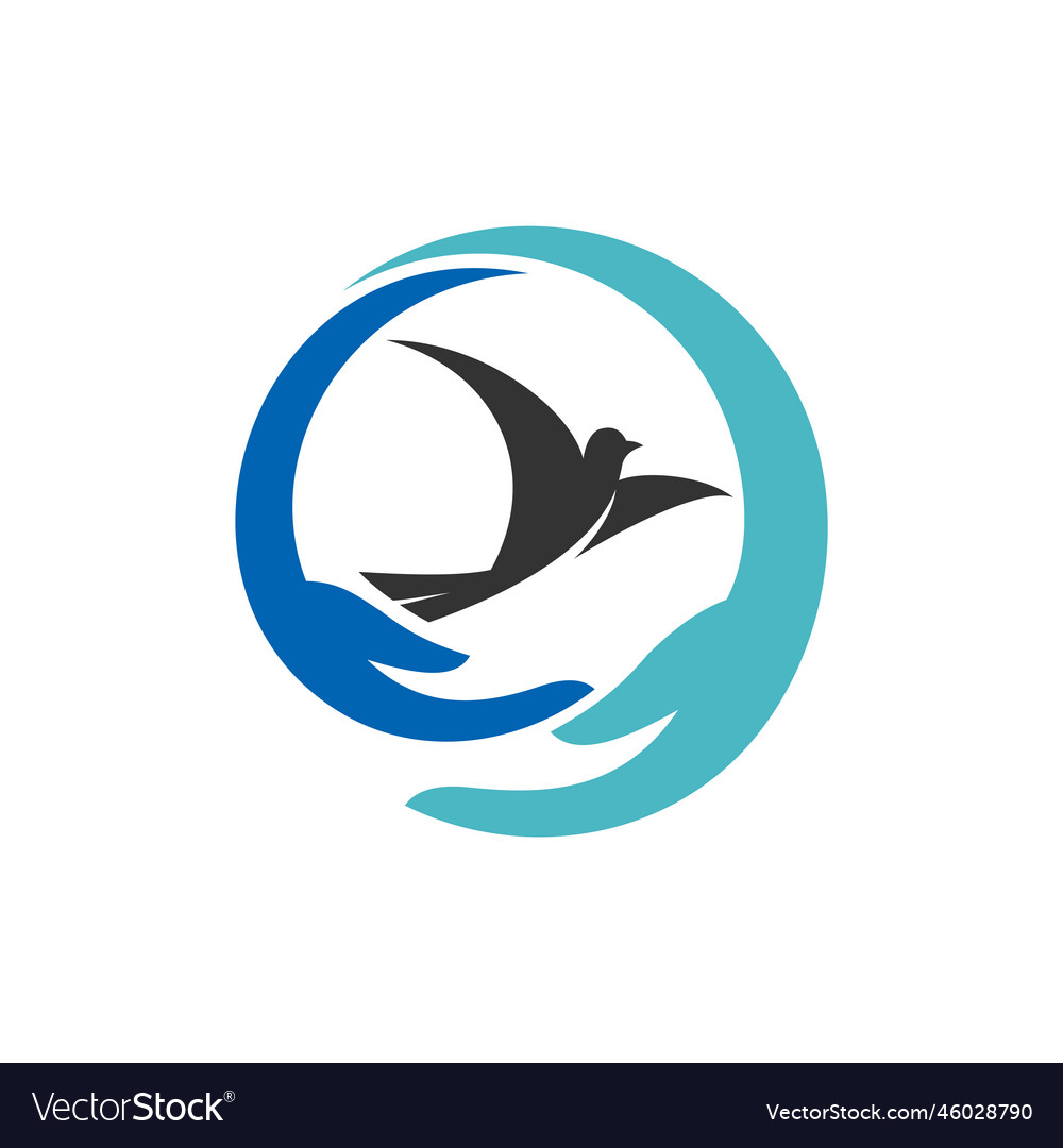 Bird Care Logo With Hand Concept Royalty Free Vector Image