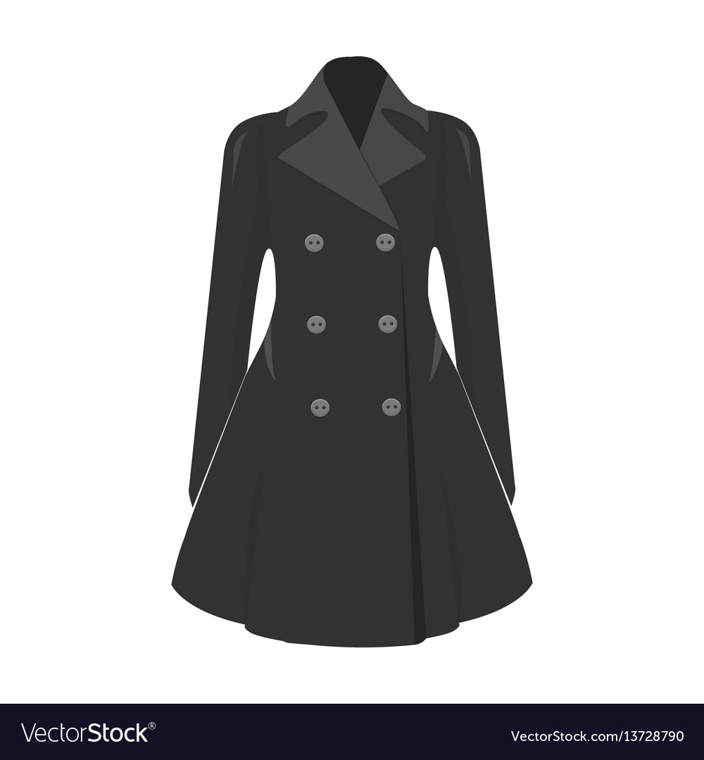 Blue Female Restrained Coat Buttoned Women S Vector Image