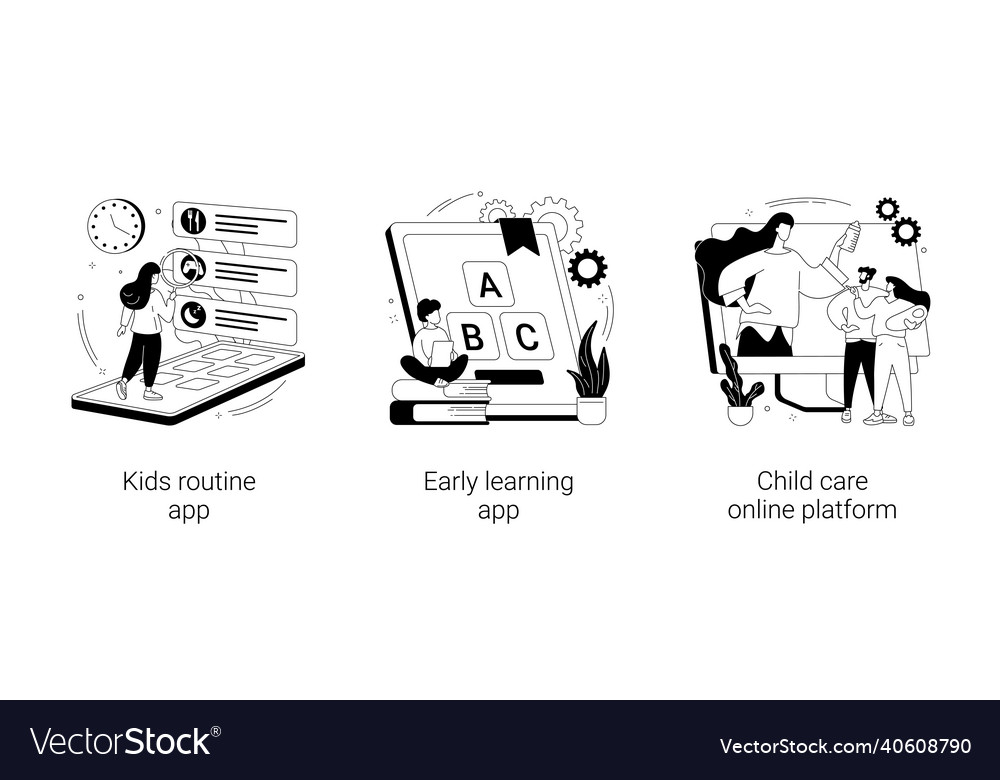 Childcare technology solutions abstract concept