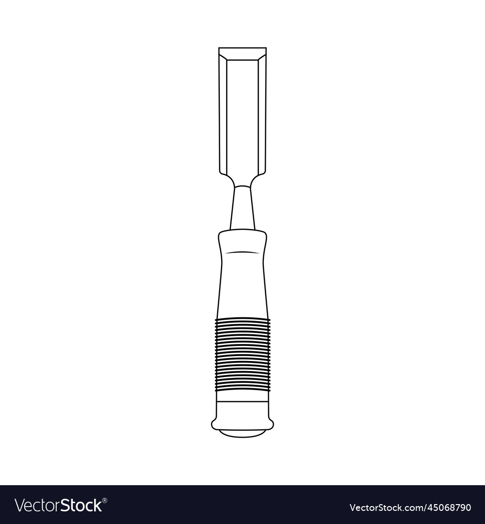 Chisel Umriss Ikone auf weißem Hintergrund