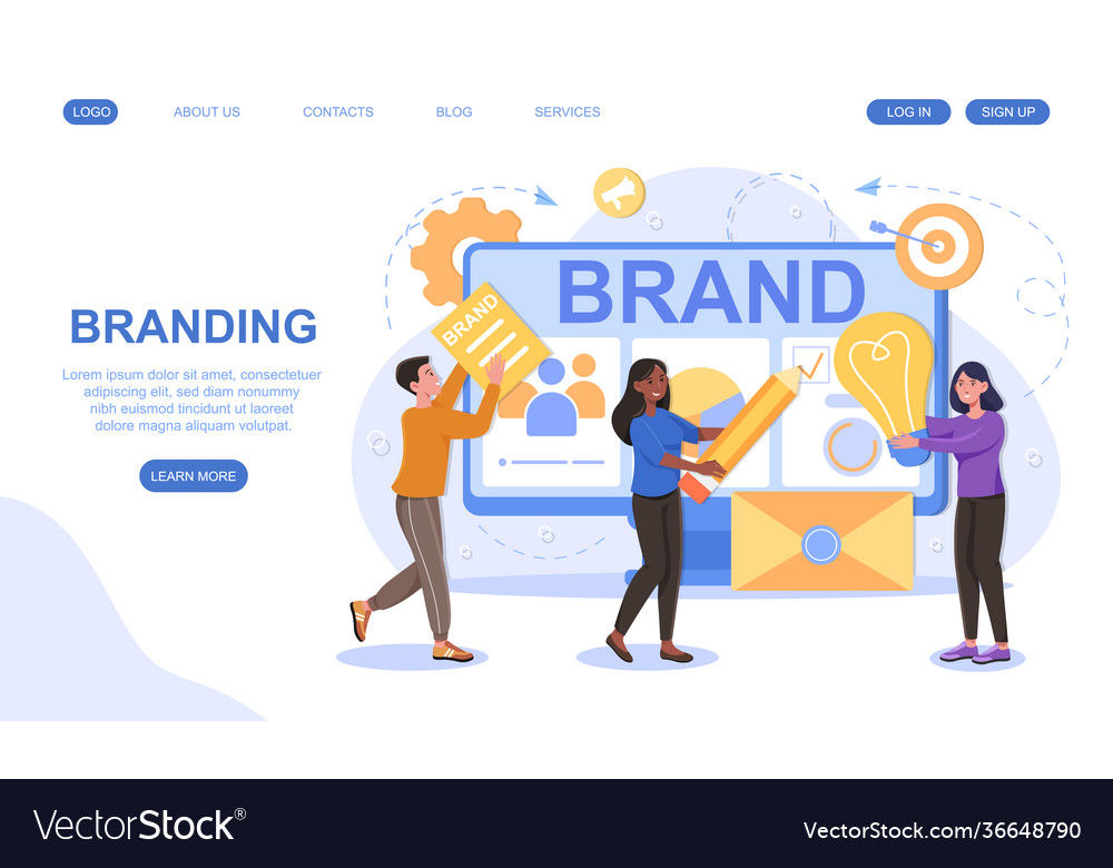 Concept Brand Building Workflow Royalty Free Vector Image