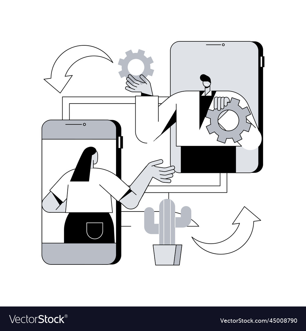Cross-platform software abstract concept vector image Cross-platform software abstract concept