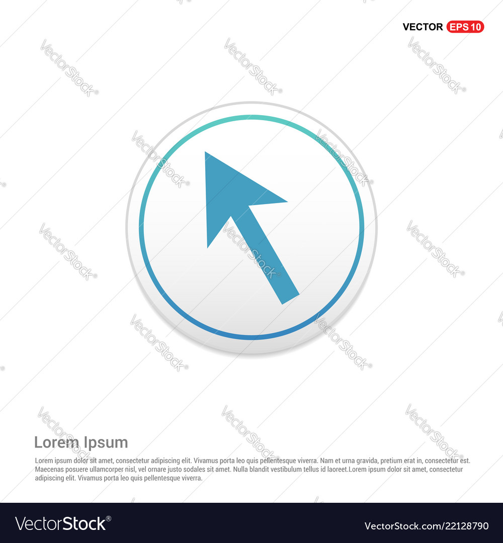 Cursor icon - white circle button vector image Cursor icon - white circle button
