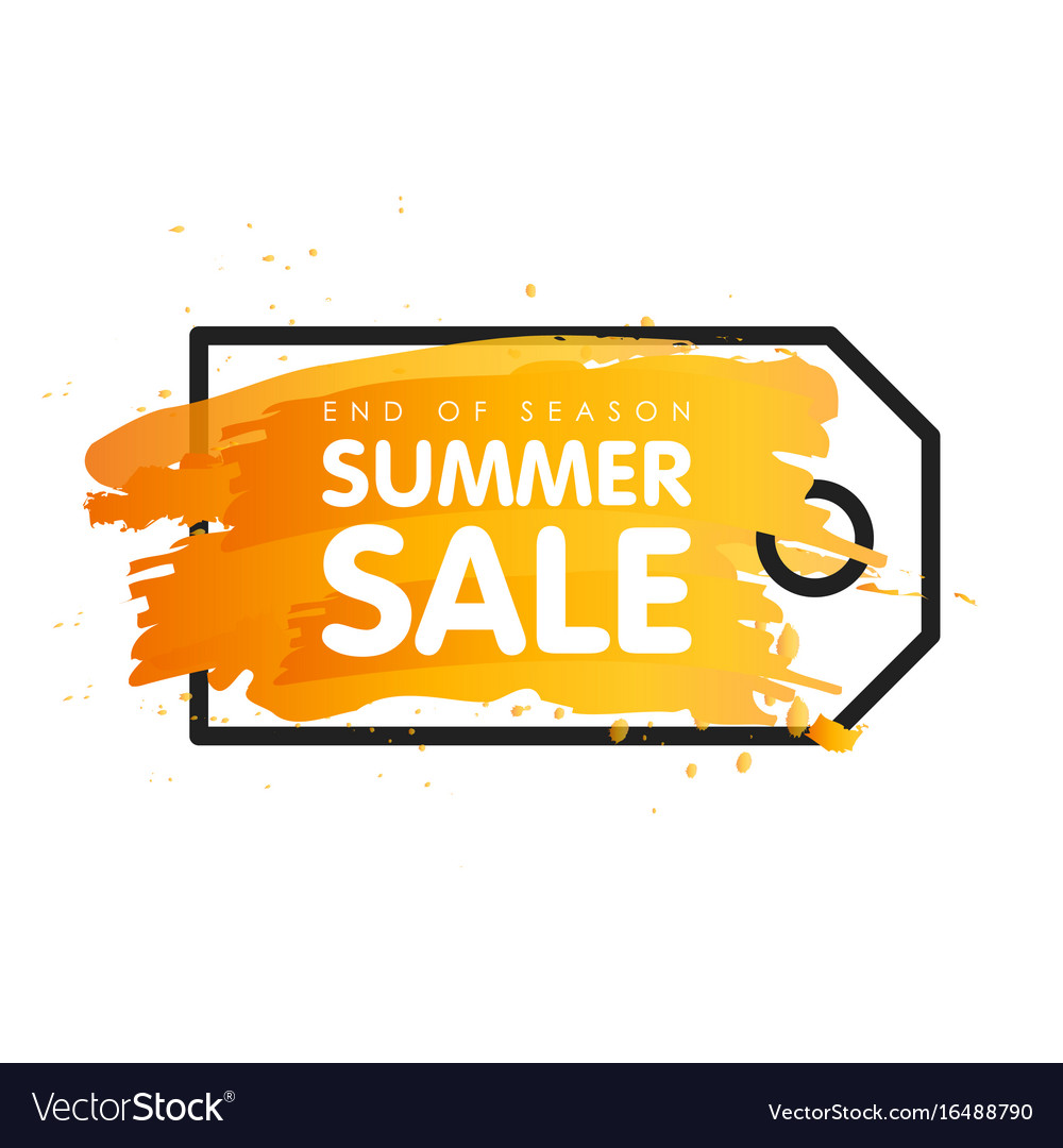 End of season summer sale sign price tag label