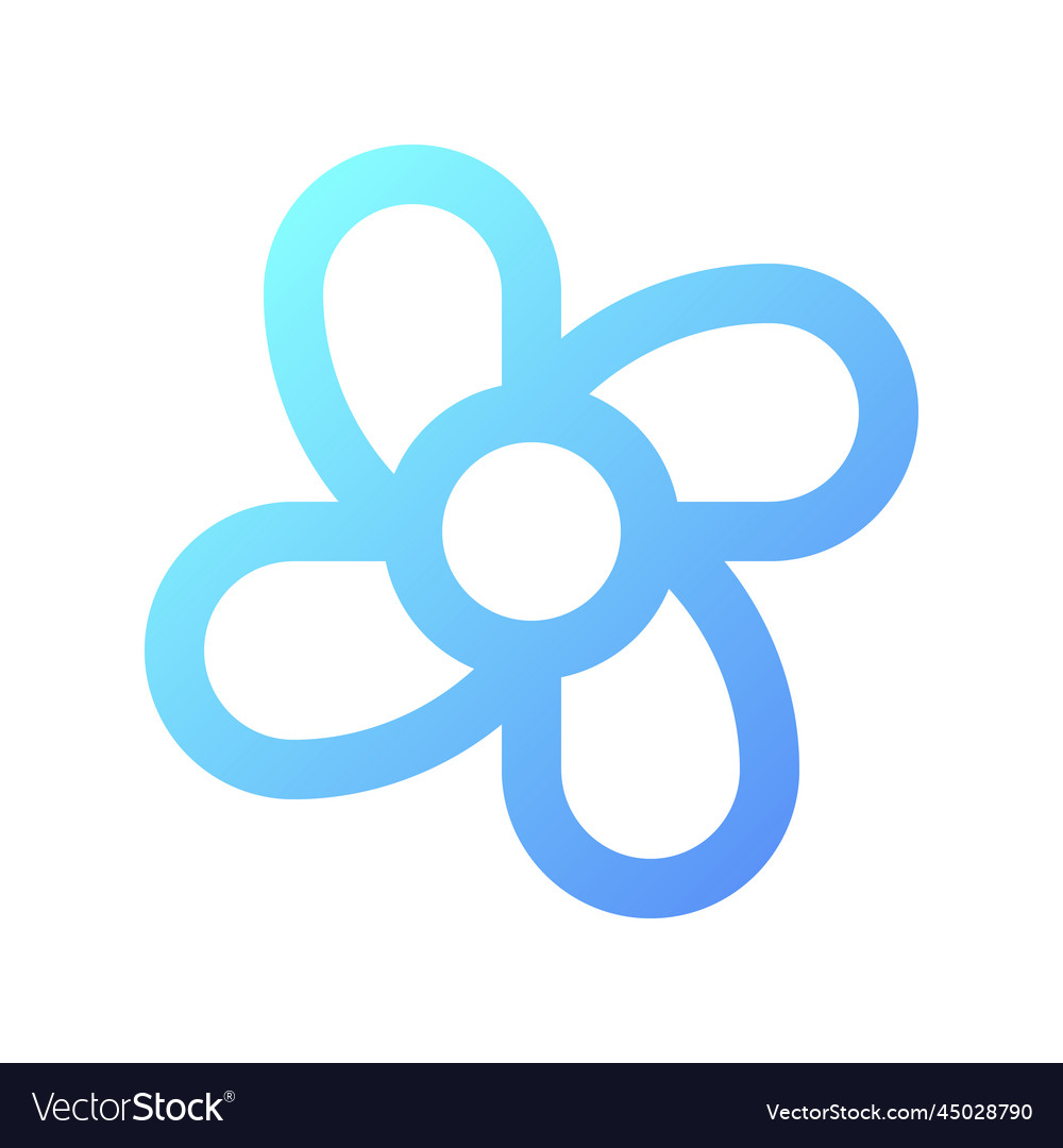 Fan pixel perfect gradient linear ui icon vector image Fan pixel perfect gradient linear ui icon