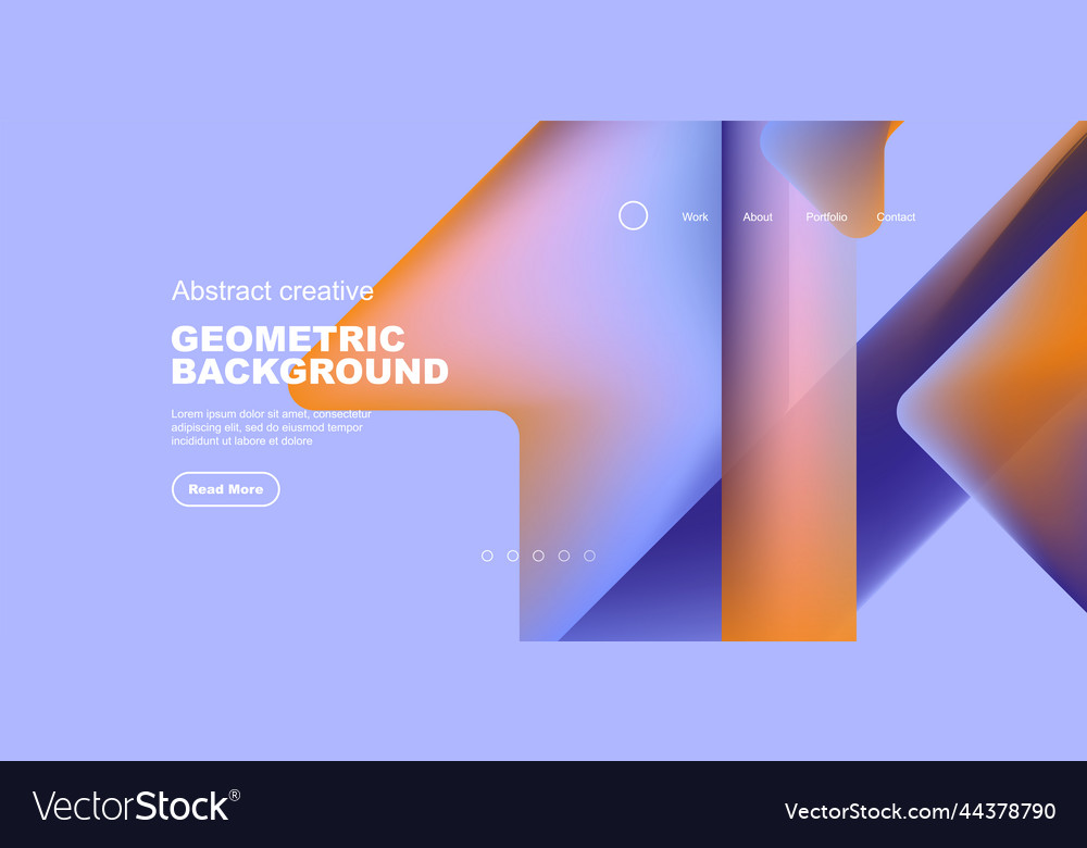 Fluid gradient triangles landing page background vector image Fluid gradient triangles landing page background