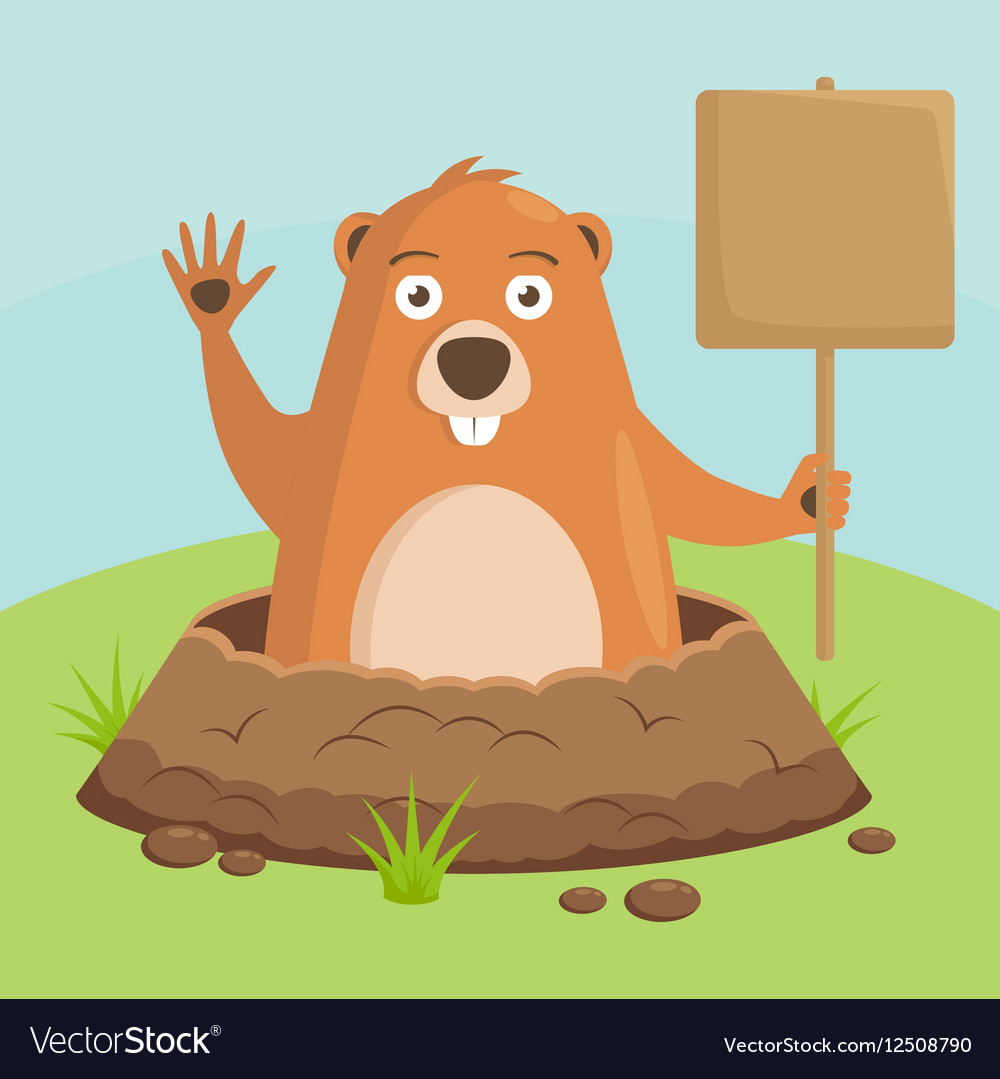 Groundhog day celebratory background Royalty Free Vector