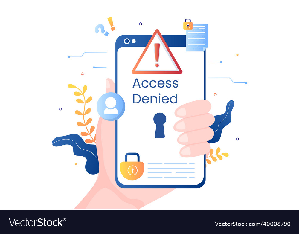 Login access denied system refuses password vector image Login access denied system refuses password