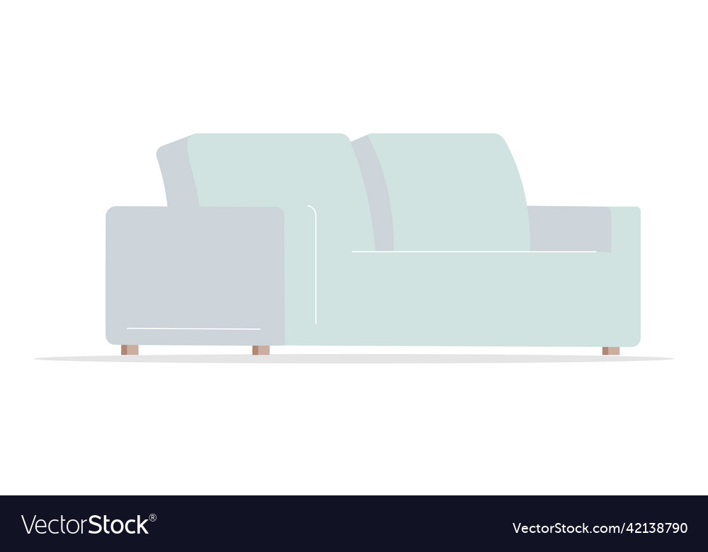 Minimalist weißes Sofa halb flaches Farbobjekt