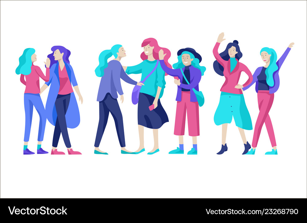People friends character group Royalty Free Vector Image