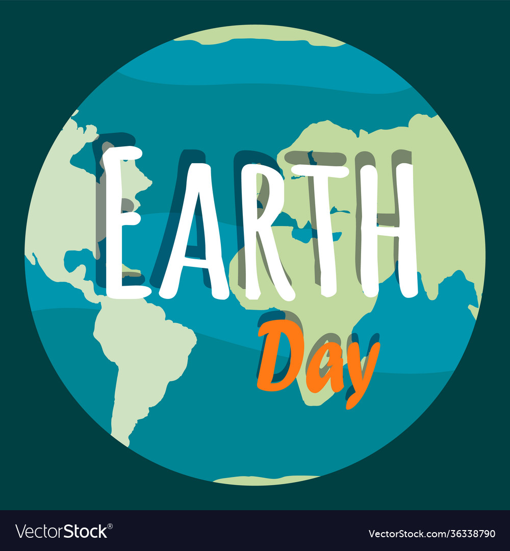 Planet day concept earth with outlines Royalty Free Vector