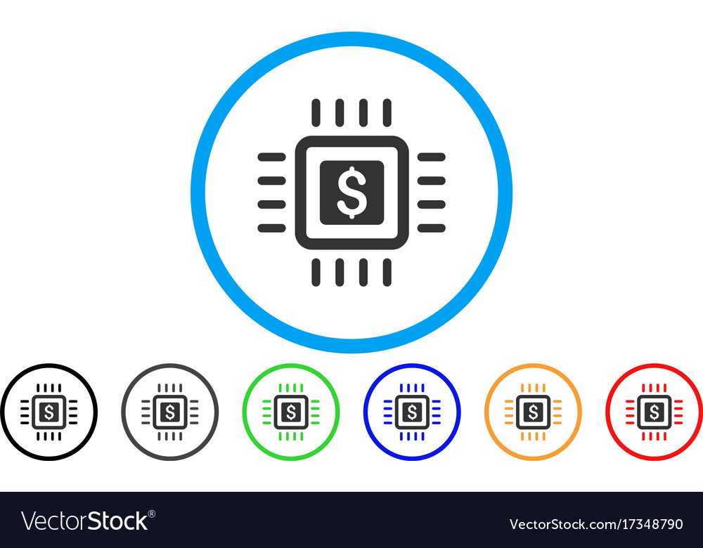 Processor price rounded icon