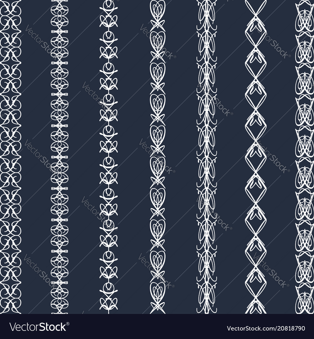Set of white patterned lines on a dark
