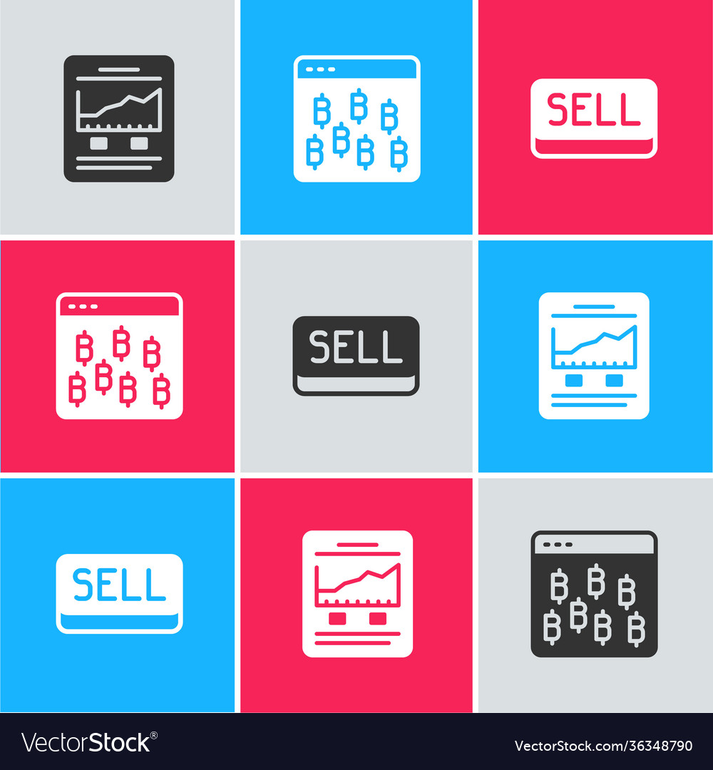 Set website with growth graph bitcoin in browser vector image Set website with growth graph bitcoin in browser