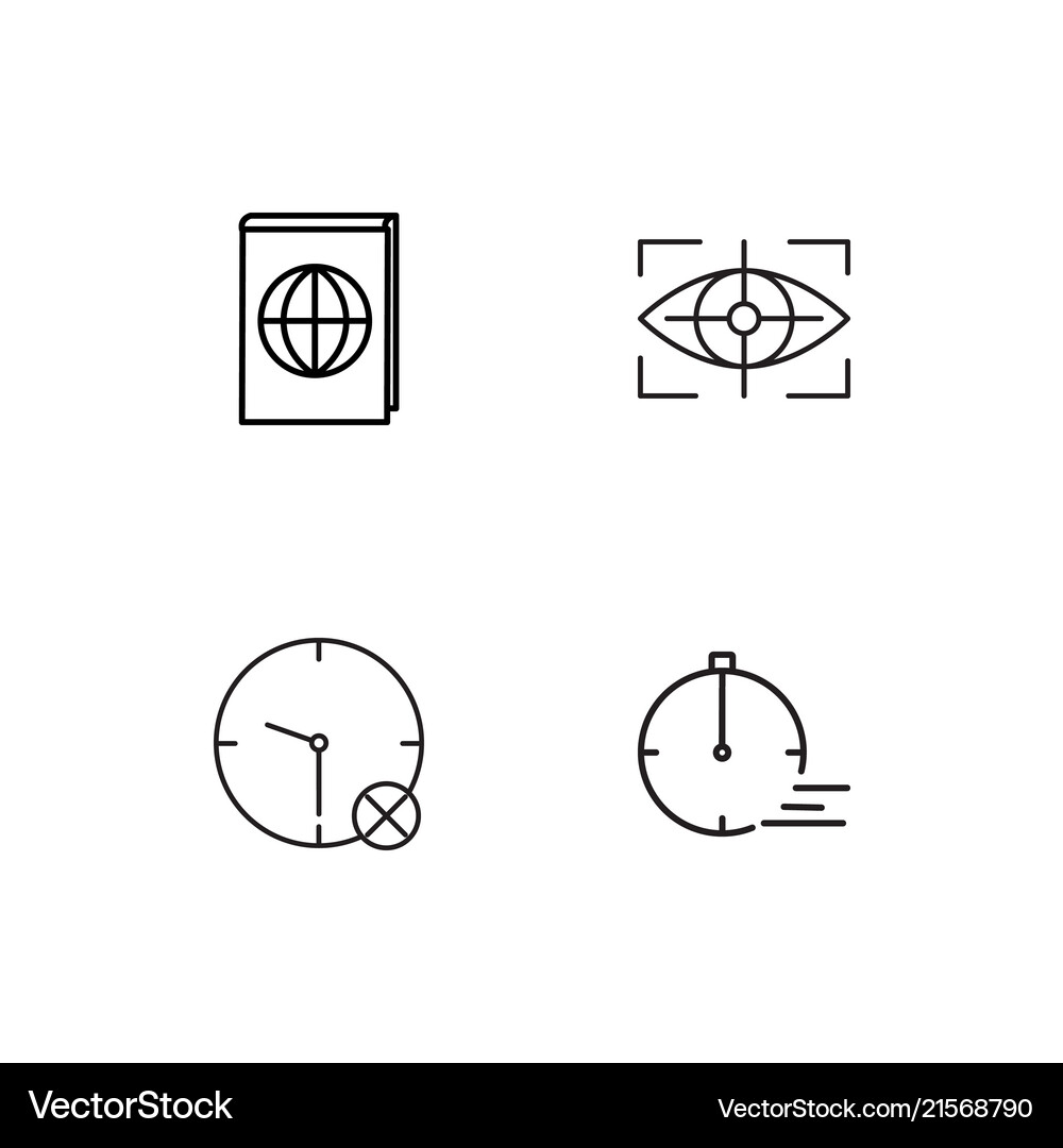 Time linear icons set simple outline Royalty Free Vector