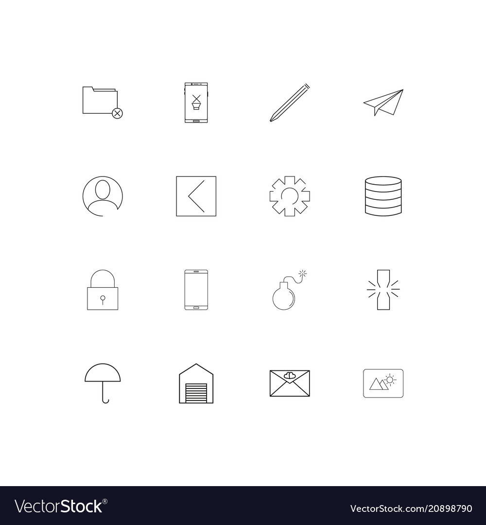 Web linear thin icons set outlined simple
