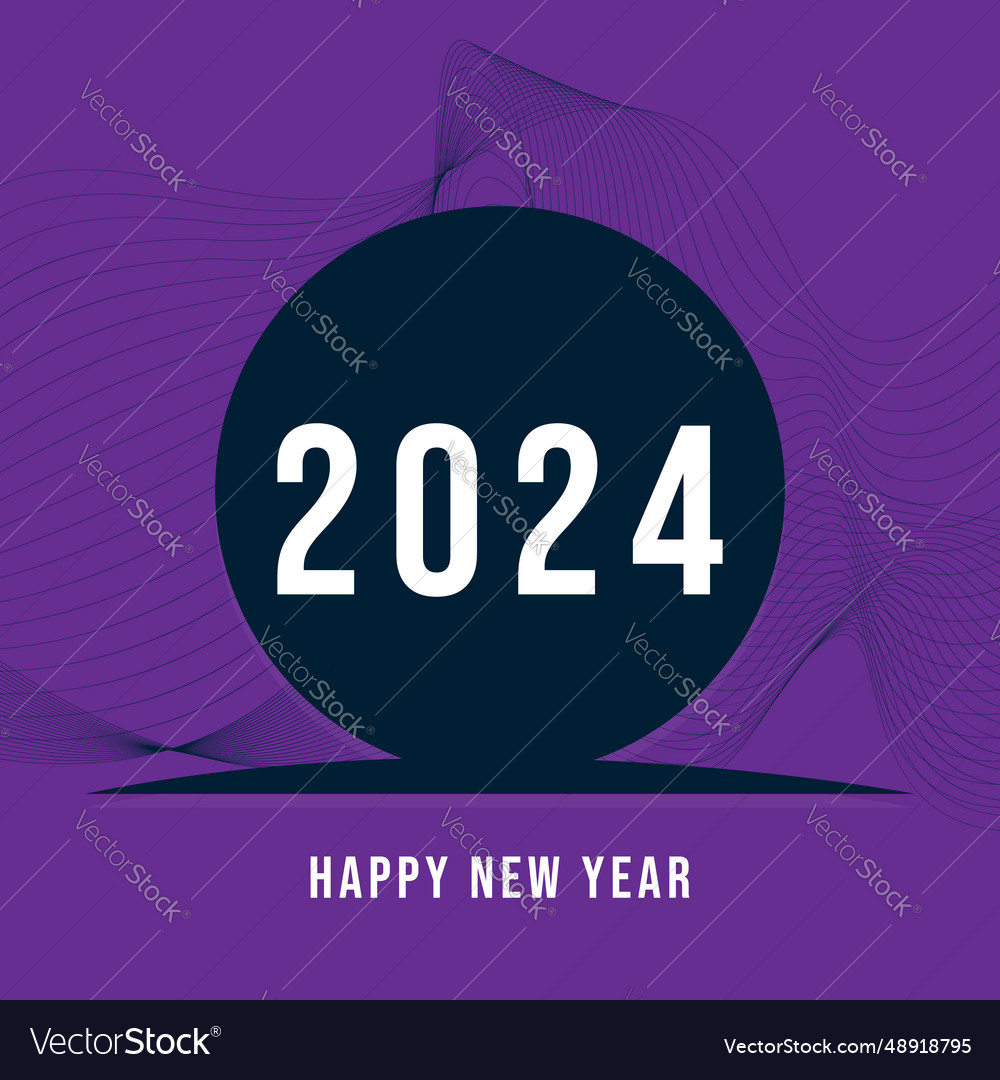 2024 number for happy new year Royalty Free Vector Image