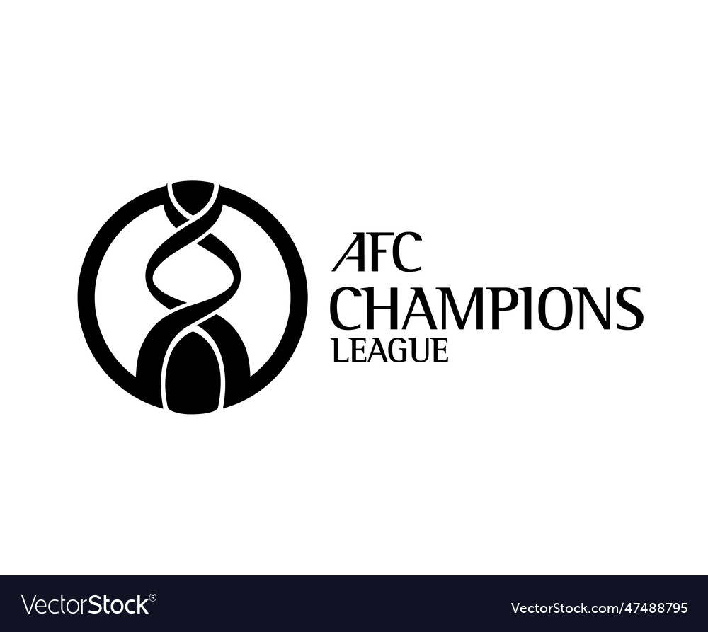 Afc champions league logo with name black symbol Vector Image