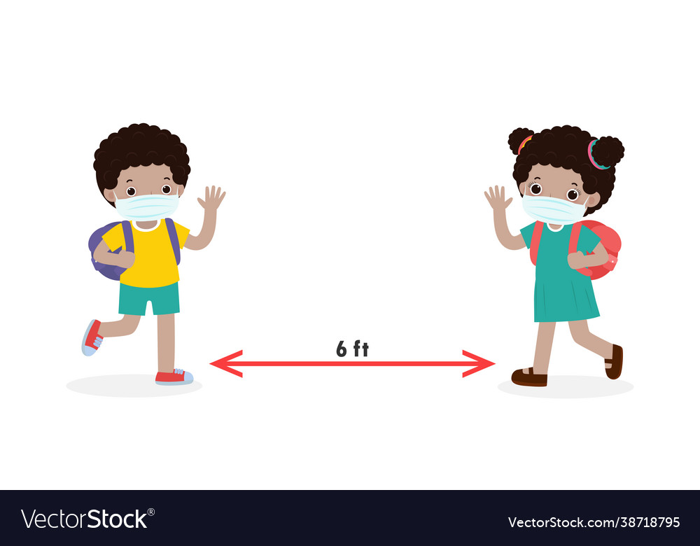 Back to school for social distancing concept Vector Image