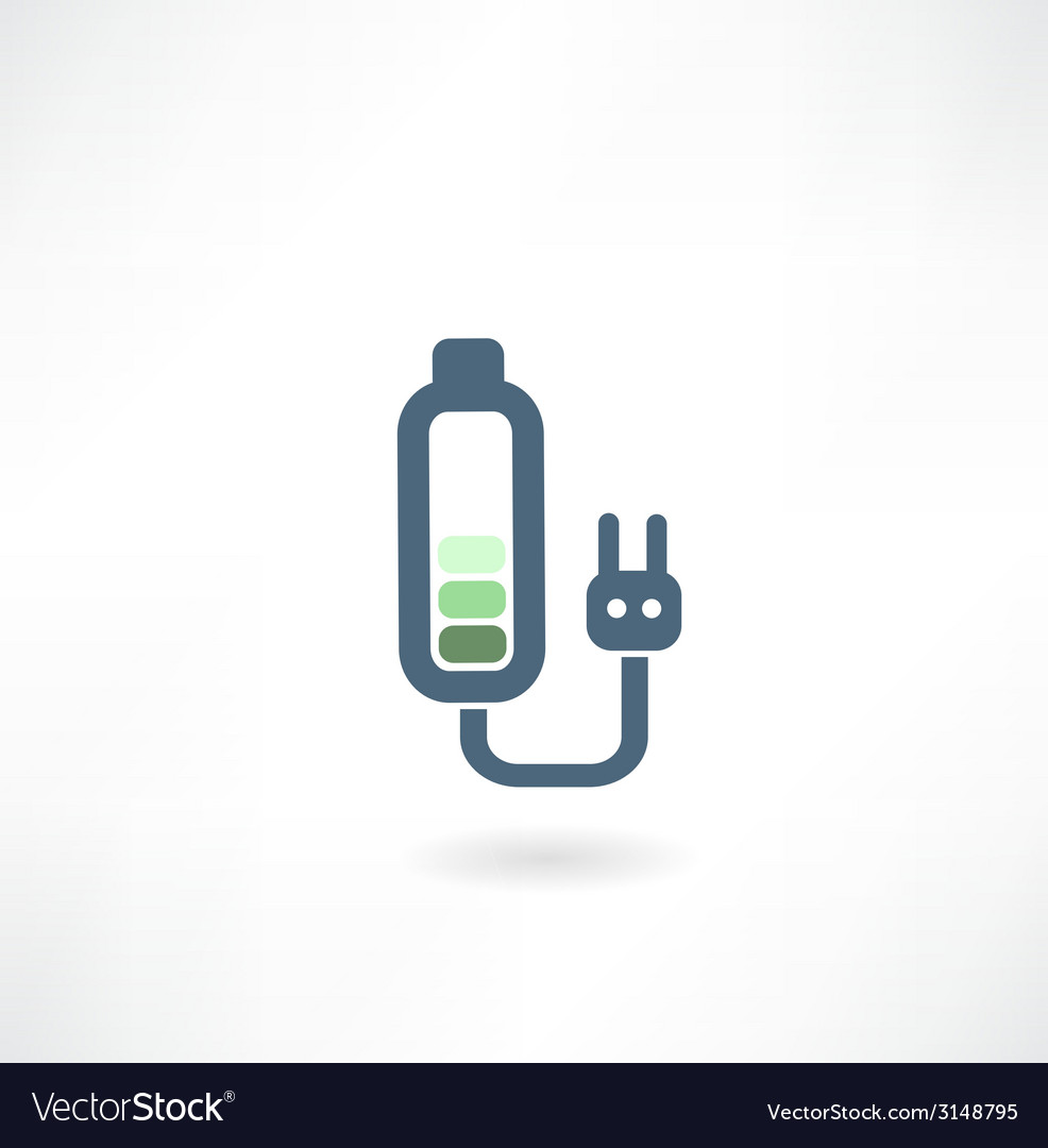Battery With A Plug From The Outlet Icon Vector Image