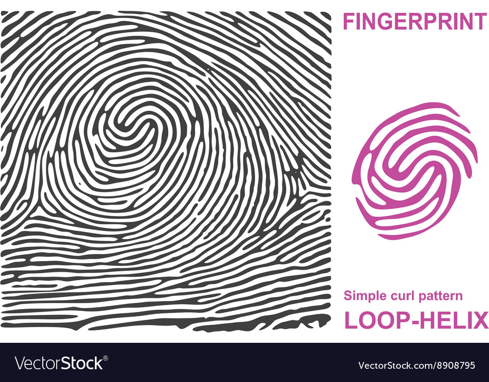 Black fingerprint shape secure identification id