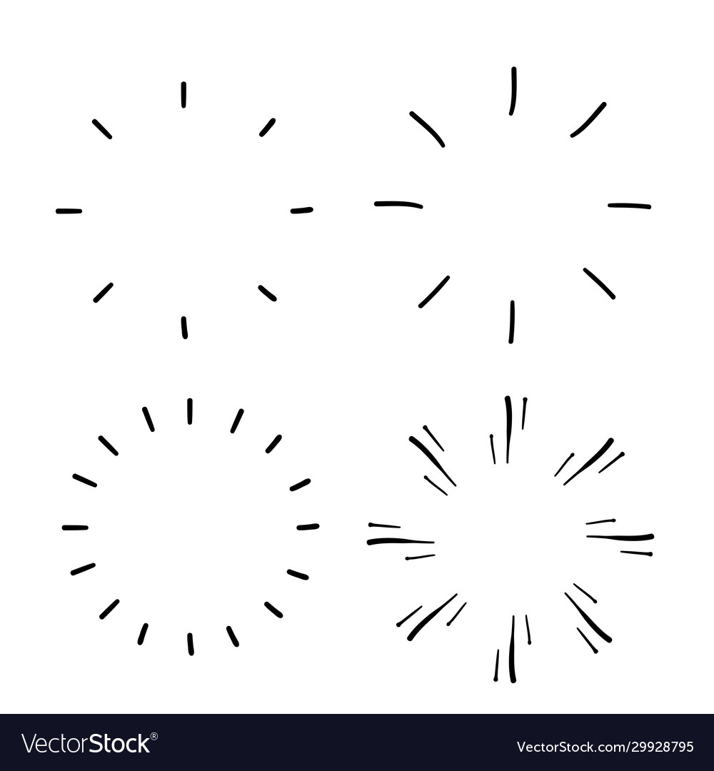 Collection vintage sunburst explosion vector image Collection vintage sunburst explosion