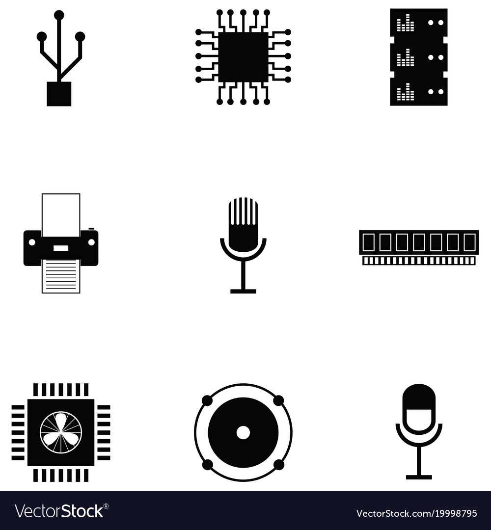 Computer hardware icon set