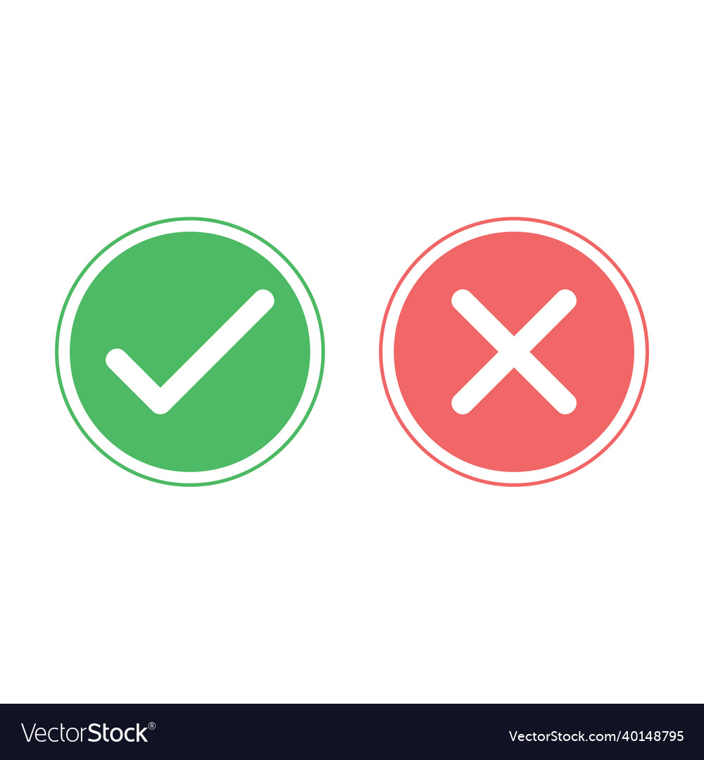 Cross check mark icons can be used as website Vector Image Cross check mark icons can be used as website