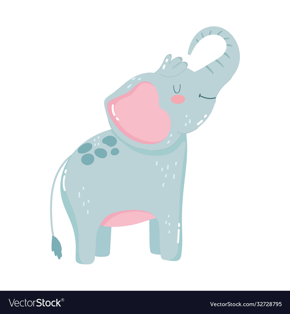 Cute Animals Elephant Cartoon Isolated Icon Design