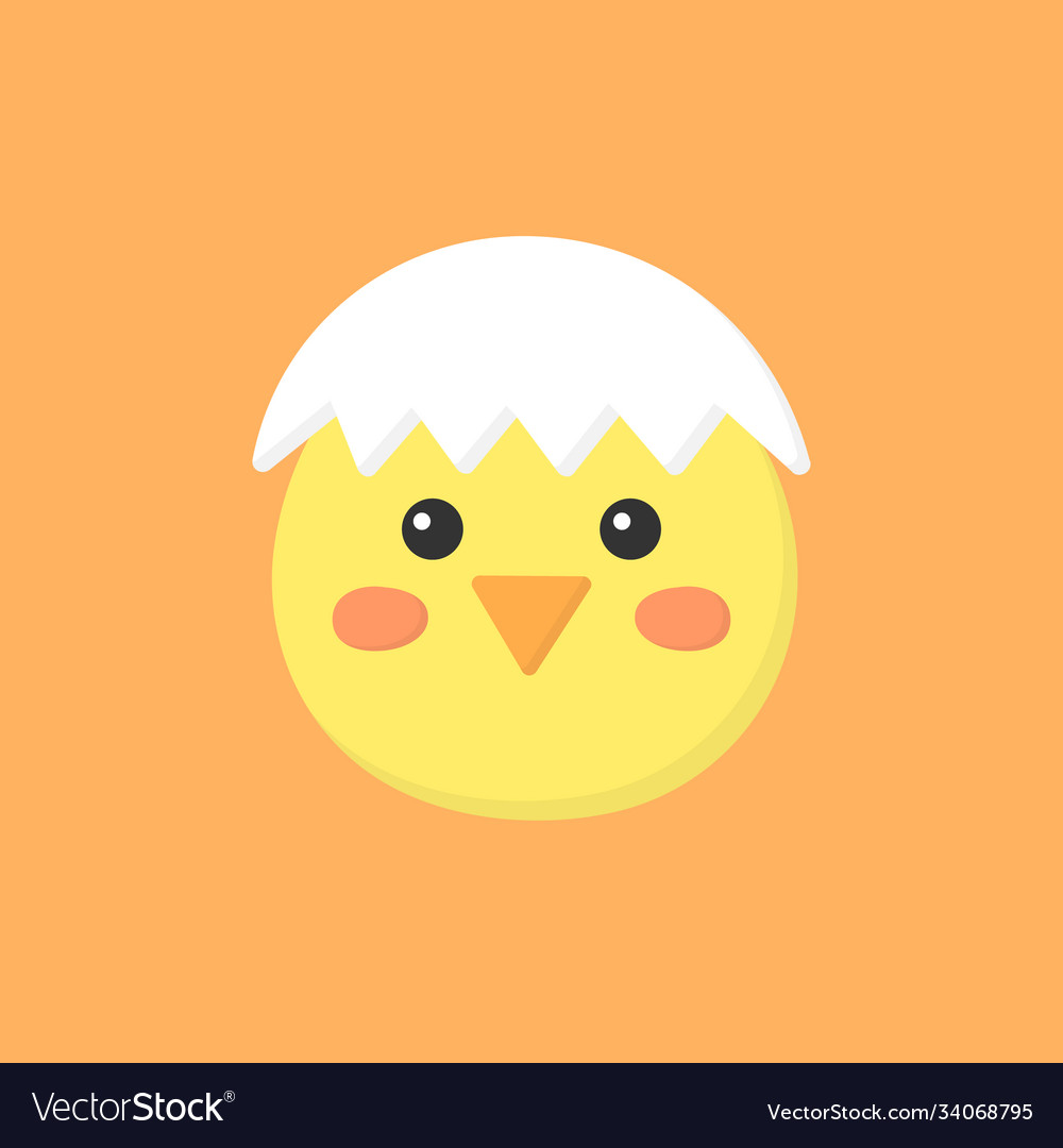 Cute bachick with eggshell