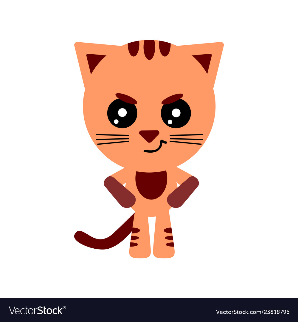 A cute doodle cartoon character of an angry cat isolated on a white  background Stock Vector Image & Art - Alamy