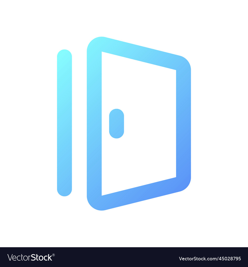 Door pixel perfect gradient linear ui icon vector image Door pixel perfect gradient linear ui icon