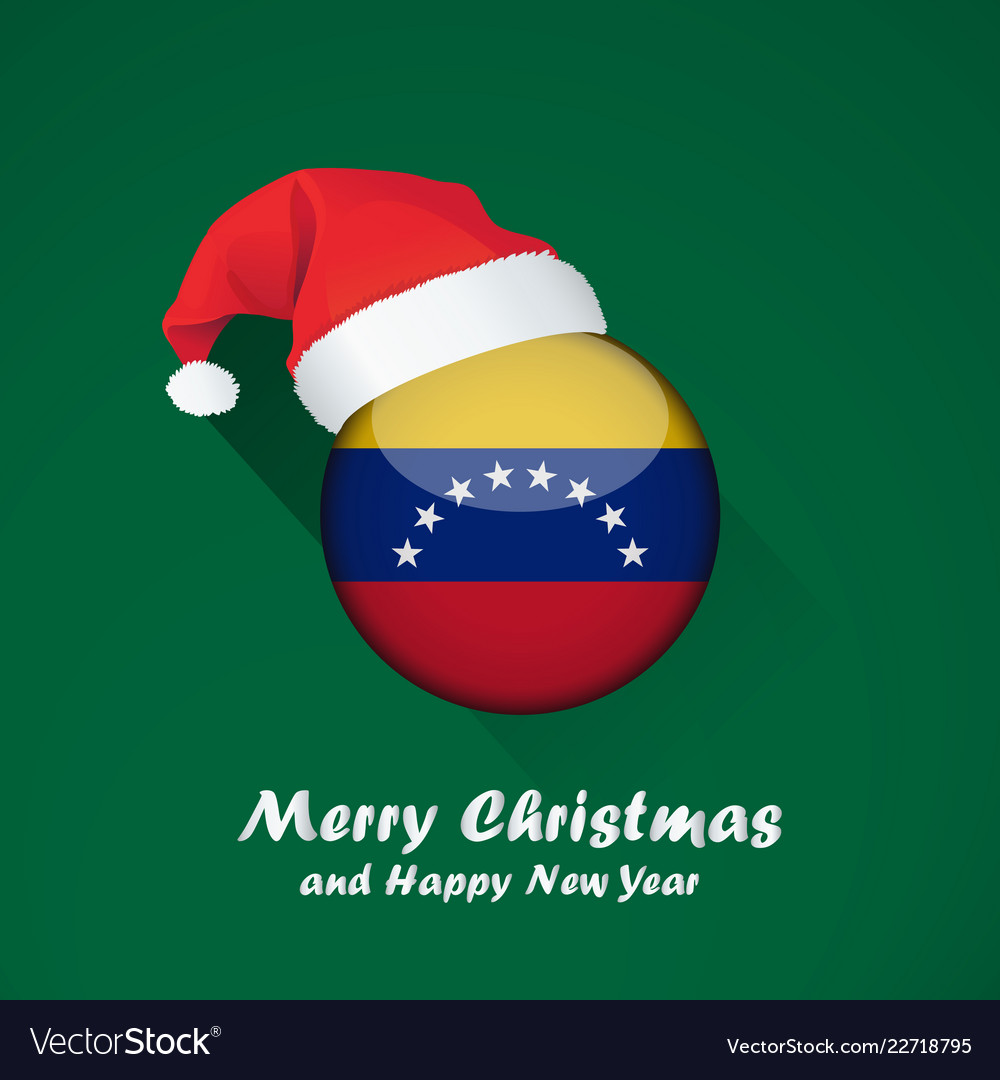 Flag of venezuela merry christmas and happy new Vector Image